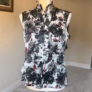 St. John Evening Silk floral top, sz 4